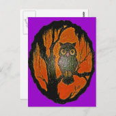 ヴィンテージフクロウ漫画 ポストカード (正面/裏面)