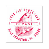 ヴィンテージフクロウ自己インク差出人住所スタンプ セルフインキングスタンプ (デザイン)