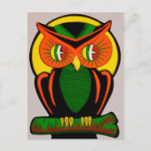 ヴィンテージフクロウ装飾はがき ポストカード (正面)