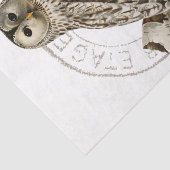 ヴィンテージフクロウ鳥の木の切り離しフランスの消印 薄葉紙 (詳細)