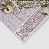 ヴィンテージフクロウ鳥の赤い切り離しフランスの消印 薄葉紙 (詳細)