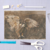 ヴィンテージフクロウ鳥ドゥコパージュ 薄葉紙 (クラフト)