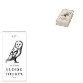 ヴィンテージフクロウ&イニシャルEx Libris Book ラバースタンプ (押印)