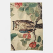 ヴィンテージフクロウ キッチンタオル (縦)