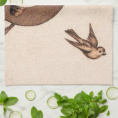 ヴィンテージフクロウ キッチンタオル (折り畳み)