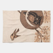 ヴィンテージフクロウ キッチンタオル (横)