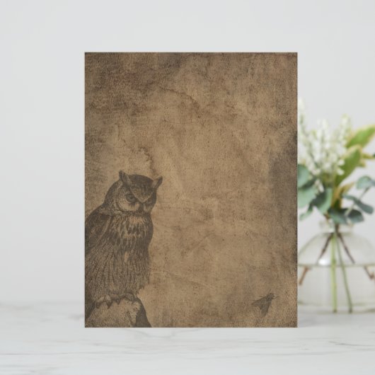 ヴィンテージフクロウ&フライアゴシックハロウィーンスクラップブック紙 (スタンド正面)