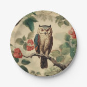 ヴィンテージフクロウ ペーパープレート (正面)