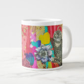 ヴィンテージフクロウ&ホワイトラビットジャンボマグカップ ジャンボコーヒーマグカップ (正面右)