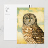 ヴィンテージフクロウ ポストカード (正面/裏面)