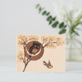 ヴィンテージフクロウ ポストカード (スタンド正面)