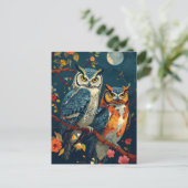 ヴィンテージフクロウ ポストカード (スタンド正面)