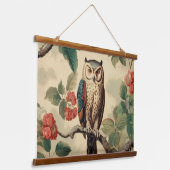 ヴィンテージフクロウ 吊り下げ型タペストリー (傾斜あり)