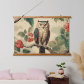 ヴィンテージフクロウ 吊り下げ型タペストリー (寝室)