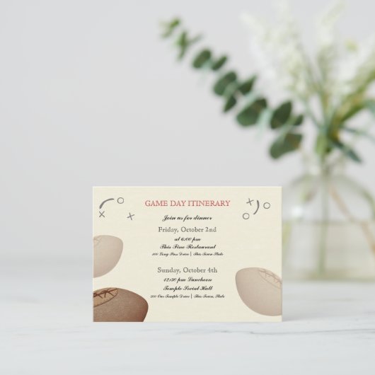 ヴィンテージフットボールパスバー(ユダヤ教の)バル・ミツバー旅程 名刺 (スタンド正面)