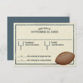 ヴィンテージフットボールパスバー（ユダヤ教の）バル・ミツバー返信カード 出欠カード (正面/裏面)