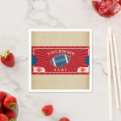 ヴィンテージフットボール赤ちゃんシャワー歓迎サイン スタンダードカクテルナプキン (インサイチュ)