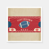 ヴィンテージフットボール赤ちゃんシャワー歓迎サイン スタンダードカクテルナプキン (正面)