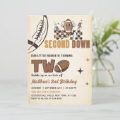 ヴィンテージフットボール2回目の誕生日招待状 招待状 (スタンド正面)