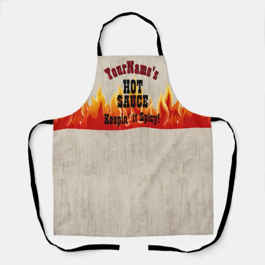 ヴィンテージフパーソナライズされたレイムホットソースシェフ エプロン (正面)