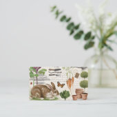 ヴィンテージフフランスのァームハウスガーデンラビット 名刺 (スタンド正面)