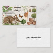 ヴィンテージフフランスのァームハウスガーデンラビット 名刺 (正面/裏面)