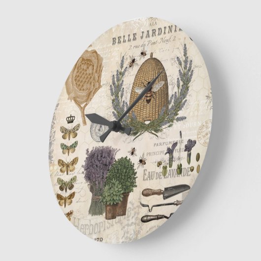 ヴィンテージフフランスのァームハウスビー ラージ壁時計 (傾斜)