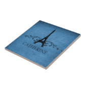 ヴィンテージフフランスのェロッシュタイル、青 タイル (側面)