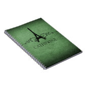 ヴィンテージフフランスのェロッシュノートパソコン、緑 ノートブック (右側)