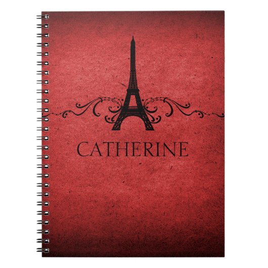 ヴィンテージフフランスのェロッシュノート、赤 ノートブック (正面)
