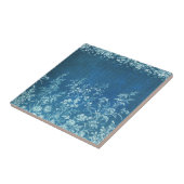 ヴィンテージフフランスのラワーブルータイル タイル (側面)