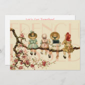 ヴィンテージフフランスのレンド招待状 招待状 (正面/裏面)