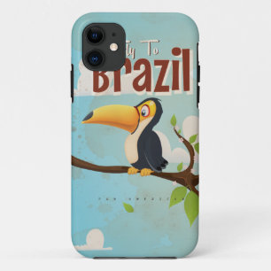 ヴィンテージフライでブラジルトゥーカン旅行ポスター iPhone 11 ケース