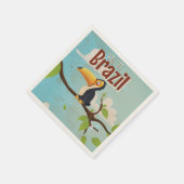 ヴィンテージフライでブラジル旅行ポスター スタンダードカクテルナプキン (角)