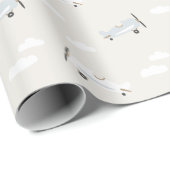 ヴィンテージフライトボーイズ誕生日ベージュ ラッピングペーパー (ロールコーナー)