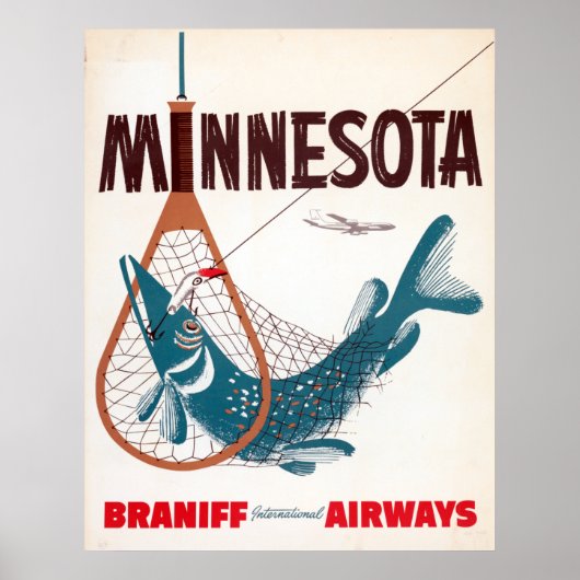 ヴィンテージフライフィッシングミネソタトラベル ポスター (正面)