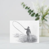 ヴィンテージフライフィッシング芸術 ポストカード (スタンド正面)