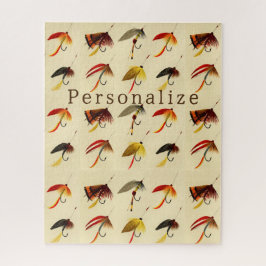 ヴィンテージフライ湖チラシ漁師 ジグソーパズル