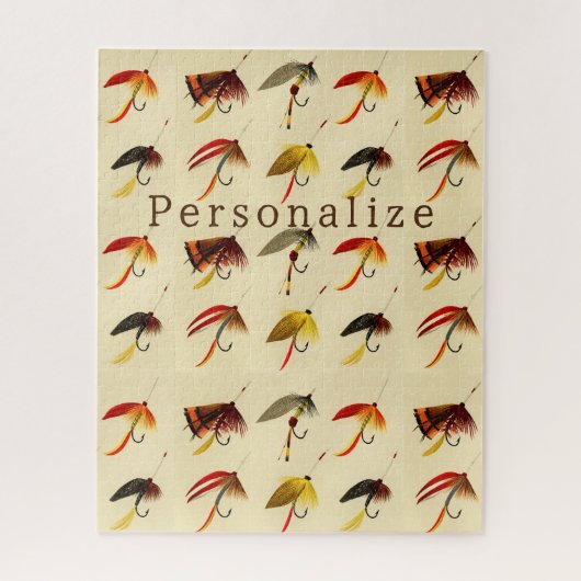 ヴィンテージフライ湖チラシ漁師 ジグソーパズル (縦)