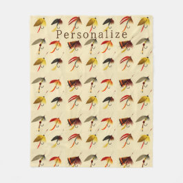 ヴィンテージフライ湖チラシ漁師 フリースブランケット