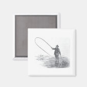 ヴィンテージフライ釣りアート冷凍機磁石 マグネット (正面/裏面)