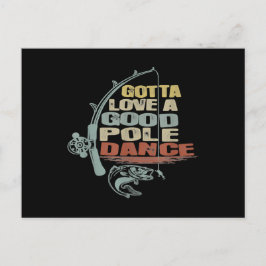 ヴィンテージフライ釣りカッコいいおじいちゃん ポストカード