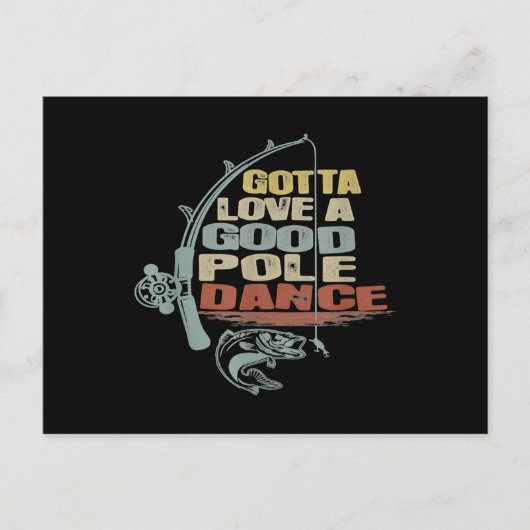 ヴィンテージフライ釣りカッコいいおじいちゃん ポストカード (正面)