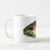 ヴィンテージフライ釣りニジマス コーヒーマグカップ (左)