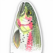 ヴィンテージフライ釣りニジマス シール (正面)