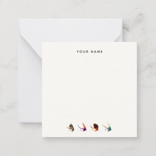 ヴィンテージフライ釣りフライ後備付き ノートカード (正面)