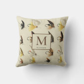 ヴィンテージフライ釣りフライ水彩航海のThr アウトドアクッション (裏面)