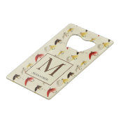 ヴィンテージフライ釣りフライ水色航海の クレジットカード栓抜き (正面アングル)