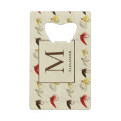 ヴィンテージフライ釣りフライ水色航海の クレジットカード栓抜き (裏面)