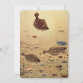 ヴィンテージフラウンダースフラットフィッシュ魚釣り招待状 招待状 (正面)